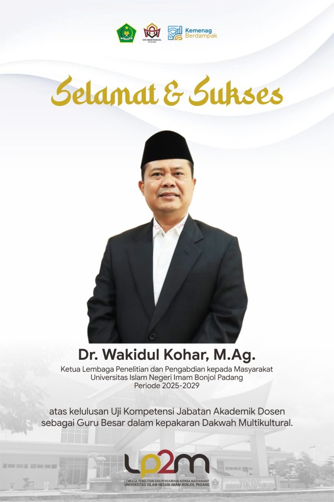 Ketua LP2M UIN Imam Bonjol Padang Lulus Uji Kompetensi Guru Besar Bidang Dakwah Multikultural